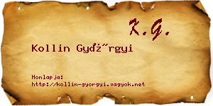 Kollin Györgyi névjegykártya